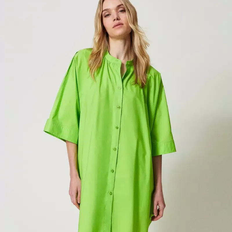 Maxi camicia in popeline