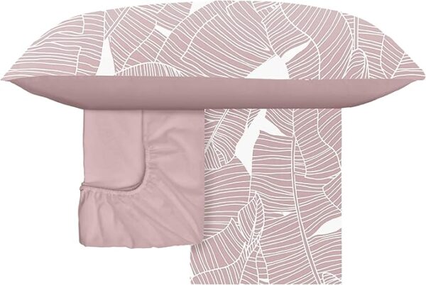 Botanical Completo Letto Foglie Rosa Shadow Gray