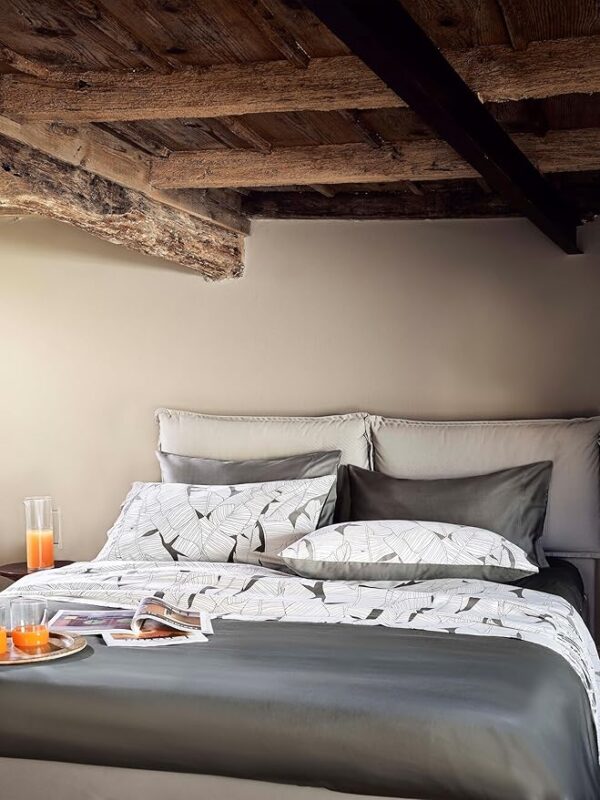 Botanical Completo Letto Foglie Grigio Moon Mist