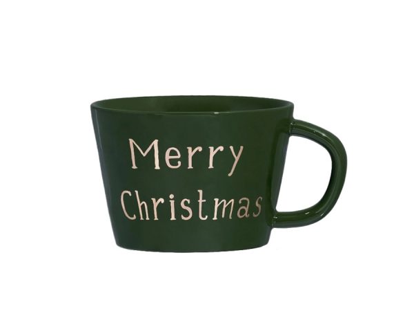 Tazza Colazione Merry Christmas Verde